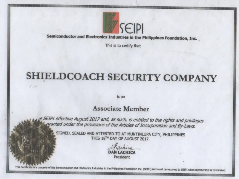 SEIPI Associate Member Certificate