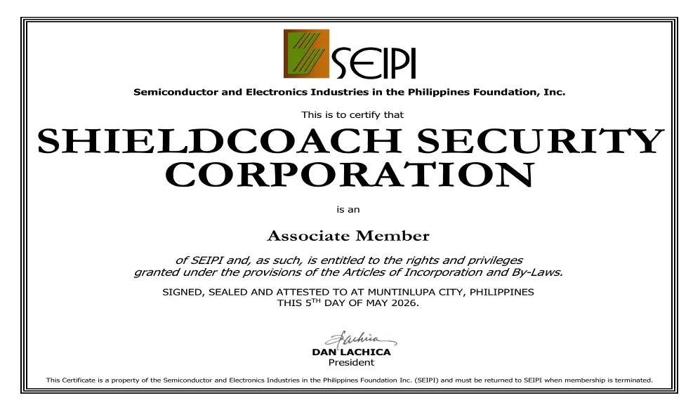 SEIPI associate membership certificate
